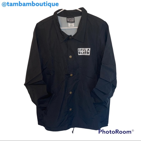 Life’s A Beach Men’s Nylon Coach Jacket - Picture 1 of 8